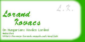 lorand kovacs business card