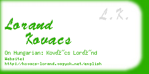 lorand kovacs business card